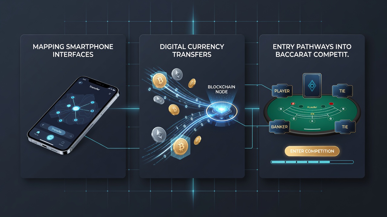 Digital wallet transfer screen on a smartphone connected to a baccarat tournament entry page