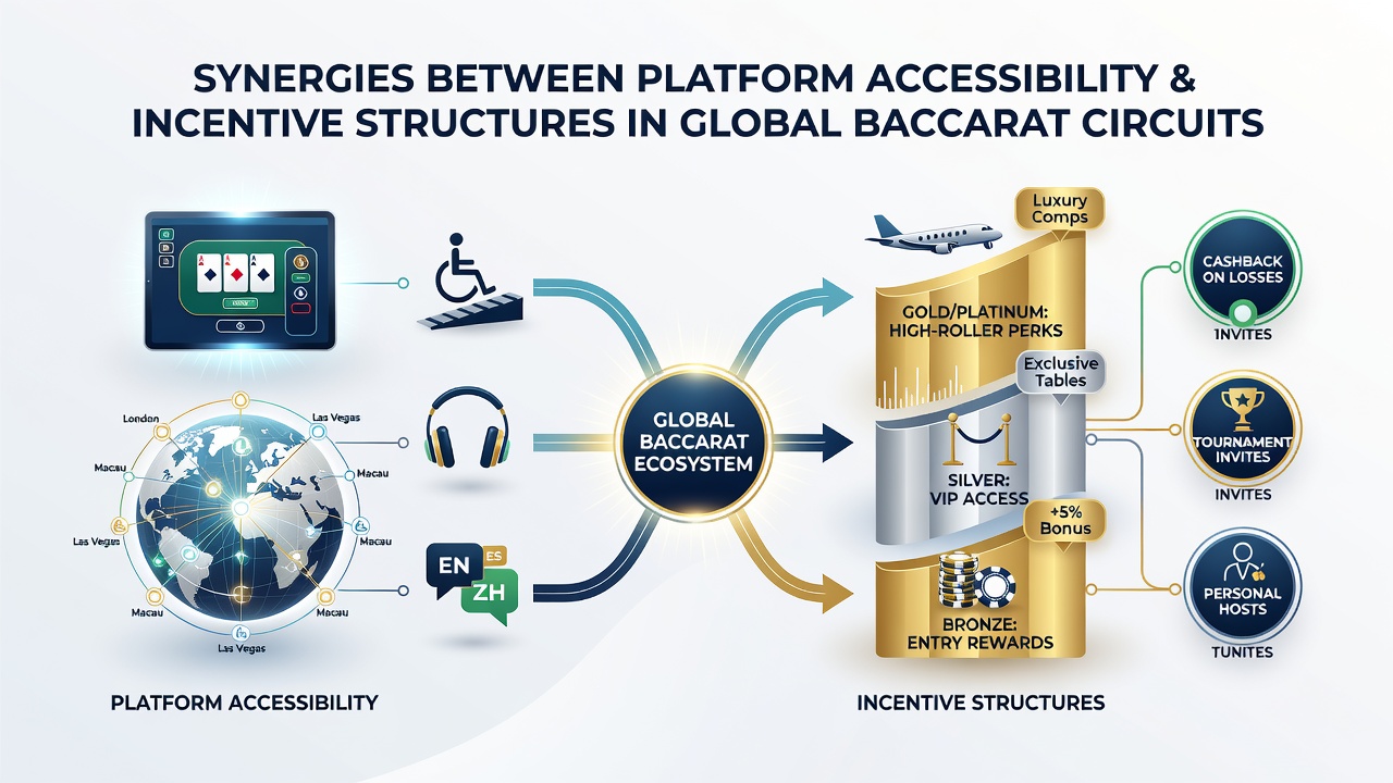 Baccarat tournament brackets displayed on accessible digital interfaces with incentive overlays